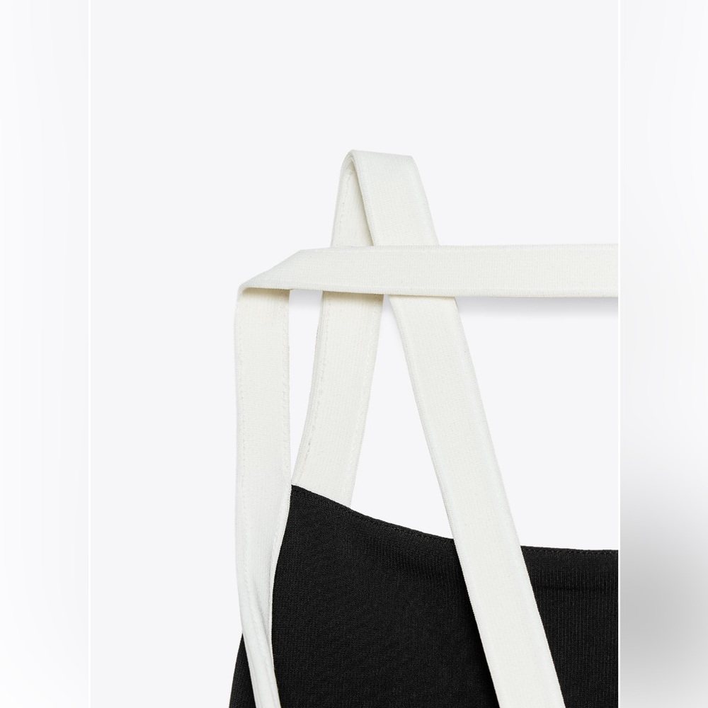 Zara CONTRAST STRETCH HALTER DRESS - Picture 6 of 7